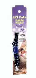 Coastal Kitten Li'l Pals Breakaway Navy Polka Dot Cotton Collar with Bell 8"