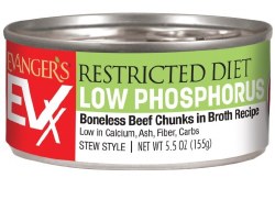 Evanger's EVX Cat Restricted Diet Low Phosphorus Boneless Beef Chunks in Broth 5.5oz