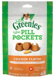 Feline Greenies Pill Pockets Treats Chicken Flavor 1.6oz