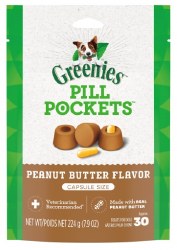 Greenies Pill Pockets Treats Peanut Butter Flavor for Capsules 7.9oz