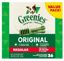 Greenies Original Regular Size Dog Dental Treats 36 Pack