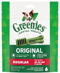 Greenies Original Regular Size Dog Dental Treats 6 Pack