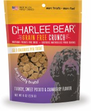 Charlee Bear Grain Free Crunch Turkey, Sweet Potato & Cranberry Treat 8oz