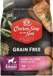 Chicken Soup for the Soul Dog Grain Free All Life Stages Salmon, Pea and Sweet Potato Recipe 25lb