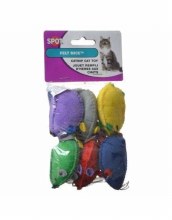 SPOT Cat Felt Mice with Catnip 6 Pack