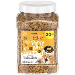 Friskies Party Mix Cheezy Craze Crunch Adult Cat Treats 20oz