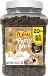 Friskies Party Mix Gravy-Licious Crunch Adult Cat Treats 20oz