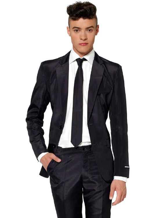 Suit Solid Black 2XLarge