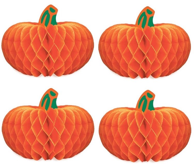 Small Honeycomb Tissue Pumpkins • 4 Count