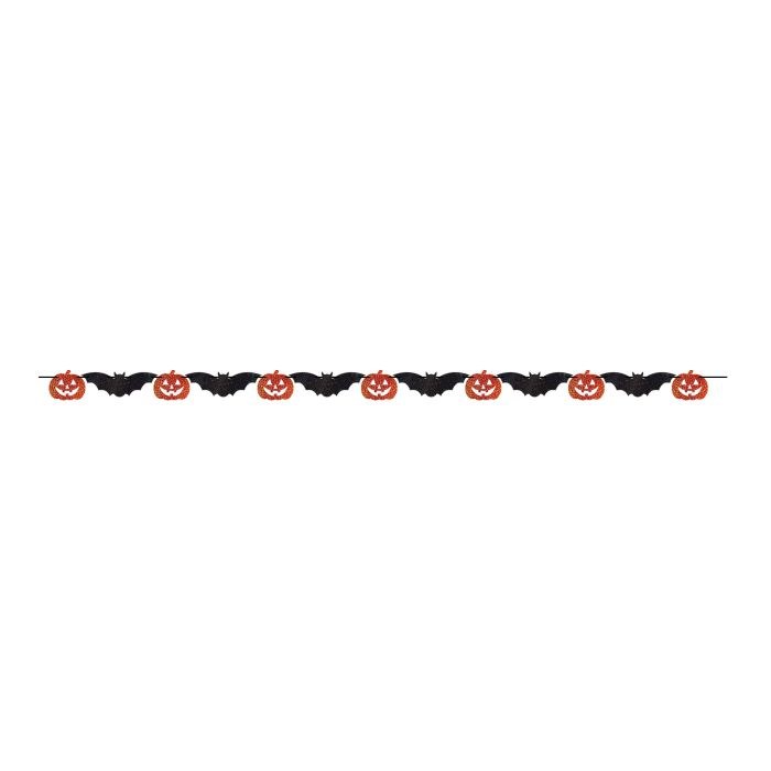 Pumpkin &amp; Bat Streamer 7ft