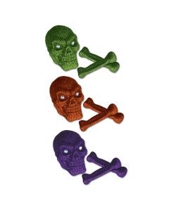 Colorful Glitter Skulls &amp; Bones ~ 3 Pack
