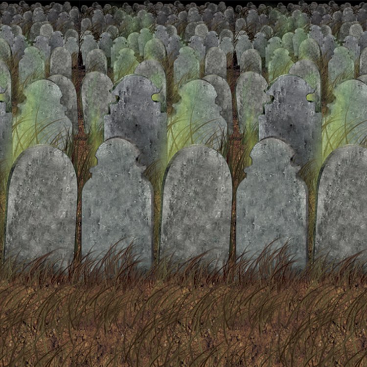 Insta-Theme Graveyard Backdrop ~ 4ft x 30ft
