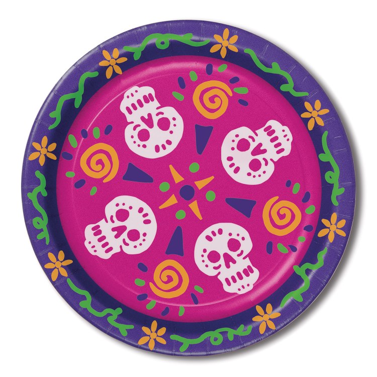 Day of Dead 9in Plate 8ct