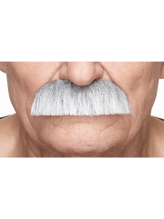Moustache Full Straight Grey