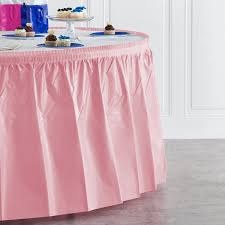 Classic Pink Round Plastic Tableskirt
