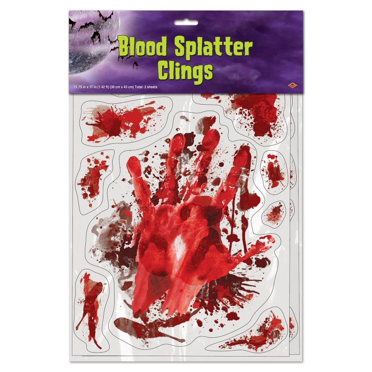 Blood Splatter Window Clings ~ 8 Pieces