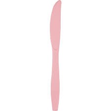 Classic Pink Plastic Knives 24ct