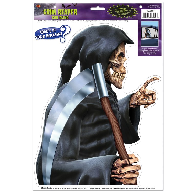 Backseat Grim Reaper Window Cling