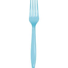 Blue Pastel Plastic Forks 24ct