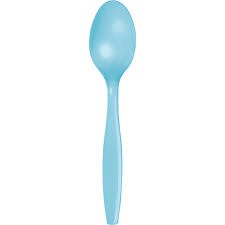 Blue Pastel Plastic Spoons 24ct
