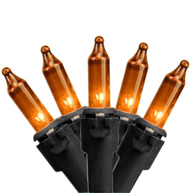 Halloween Mini Holiday Lights ~ Orange / 100 Count
