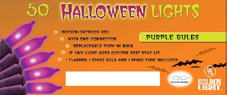 Halloween Mini Holiday Lights ~ Purple / 50 Count