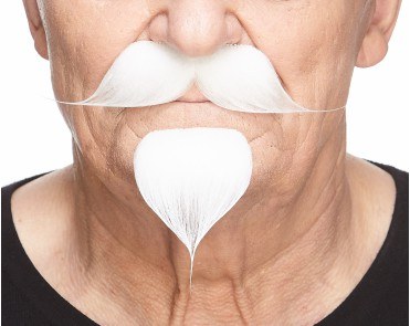 Beard/Mustache Pointed White