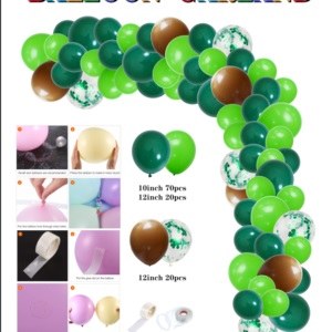 Balloon Garland DIY Kit (AIR ONLY/NO HELIUM) ~ Green/Brown Design ~ DIY KIT ONLY