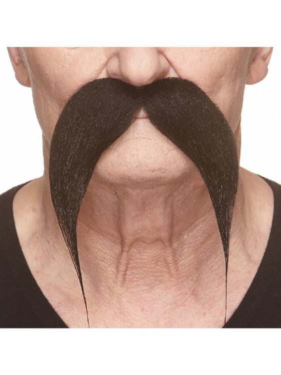 Long Cowboy Mustache Black