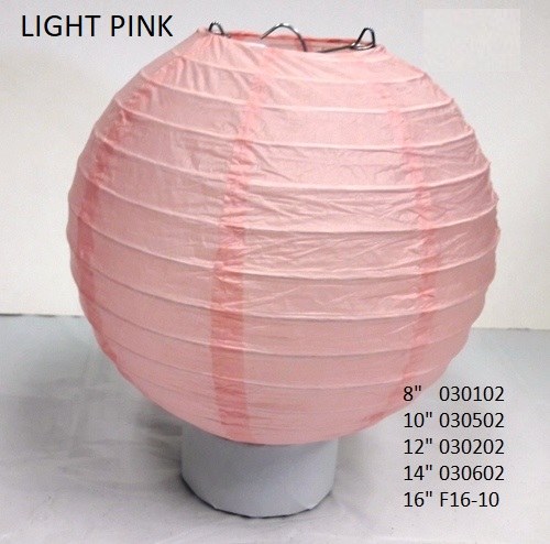 Paper Lantern 8in Lt Pink