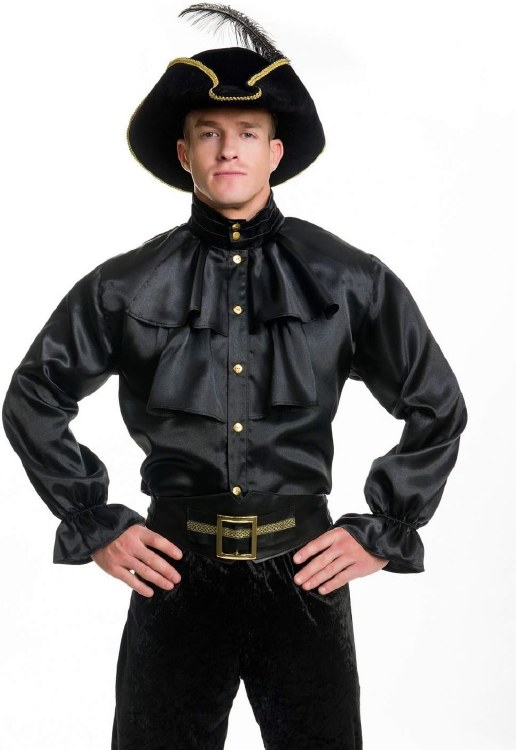 Pirate Captain Shirt Blk XL