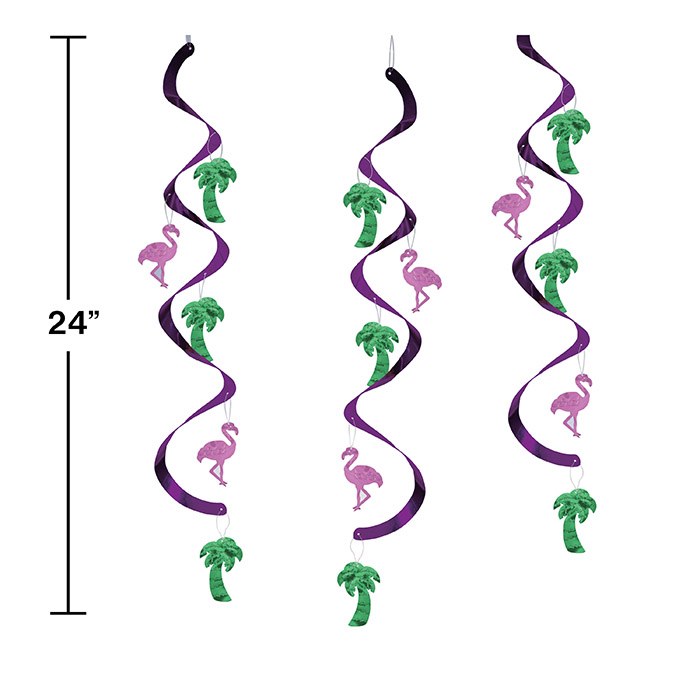 Flamingos &amp; Palm Trees Dangler 5pc