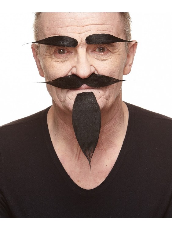 Pointed Facial Hair Kit Black