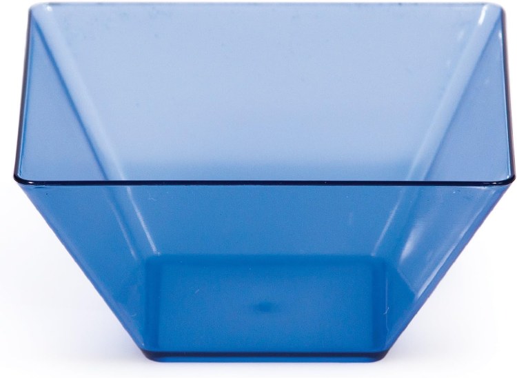 Bowl Plast Sq Blue 3.5"
