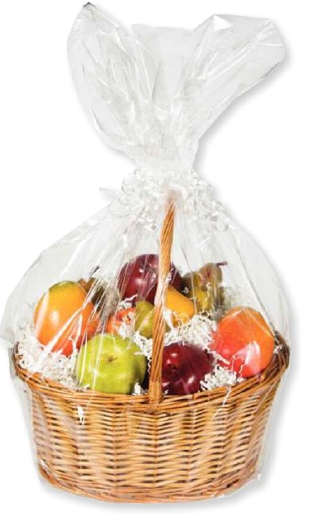 Basket Bag Clear Cello 24"x25"