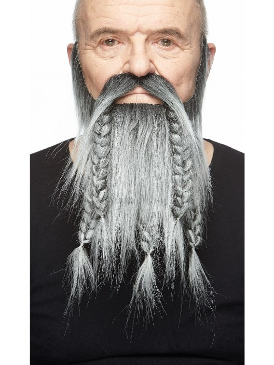Long Braided Beard Grey