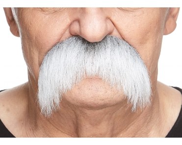 Thick Moustache Grey/White