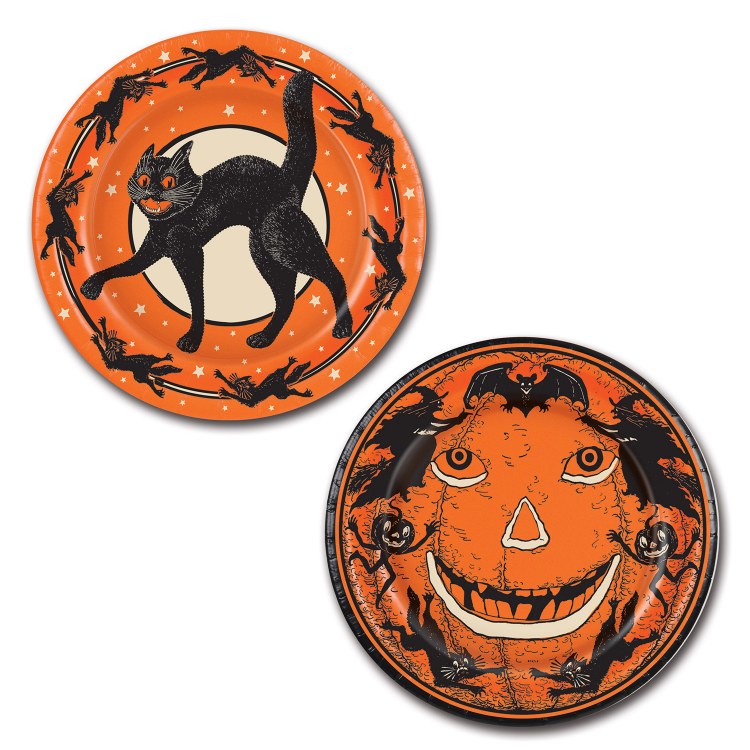 Vintage Halloween Plate 9in 8ct