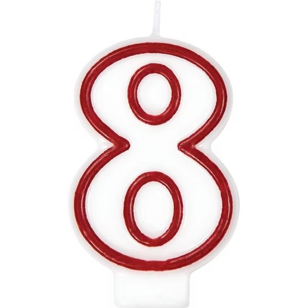 Candle 8 Red Outline