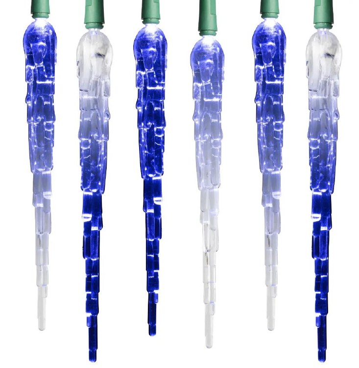 LED Icicles Blue/White