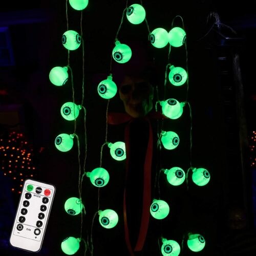 Battery Powered 8-Mode Eyeball String Lights ~ 40 Count