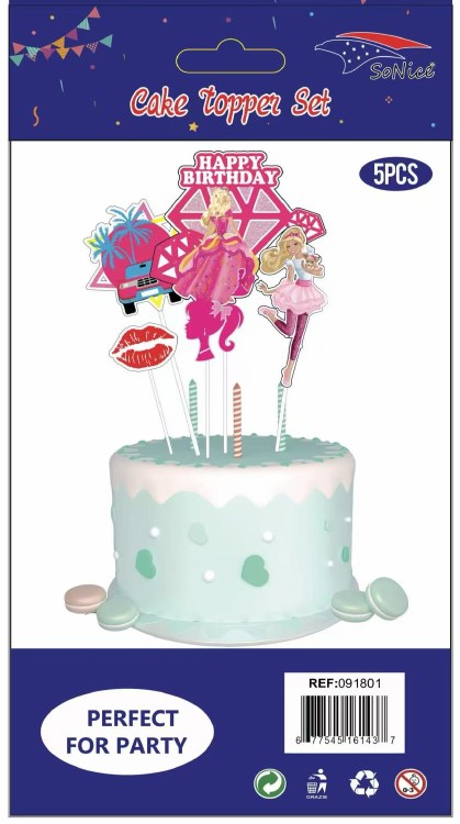 Cake Topper Pretty Girl 5ct