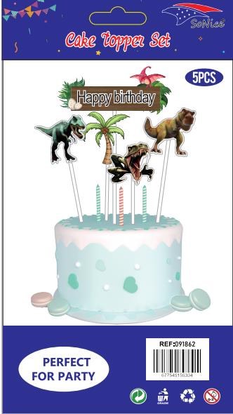 Cake Topper Dinosaur 5ct