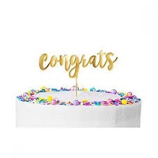 Cake Topper Congrats Gold