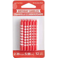 Candles Polka Dot Classic Red 12ct