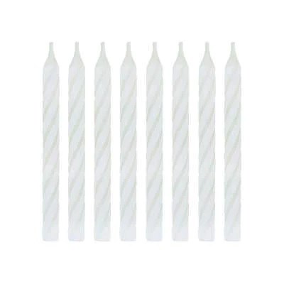Candle Spiral Solid White 24c