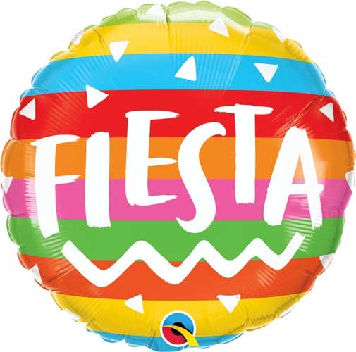 Fiesta Round • Standard 18" Mylar Helium Balloon