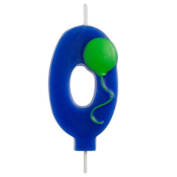 Number 0 Balloon Birthday Candle