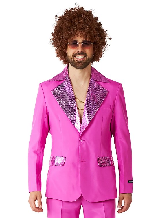 Disco Suit Adult Pink Large