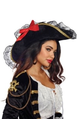 Pirate Hat Gold Trim w/ Lace